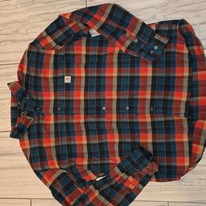 Carhartt Men's Plaid Shirt - Red and Blue Flannel
